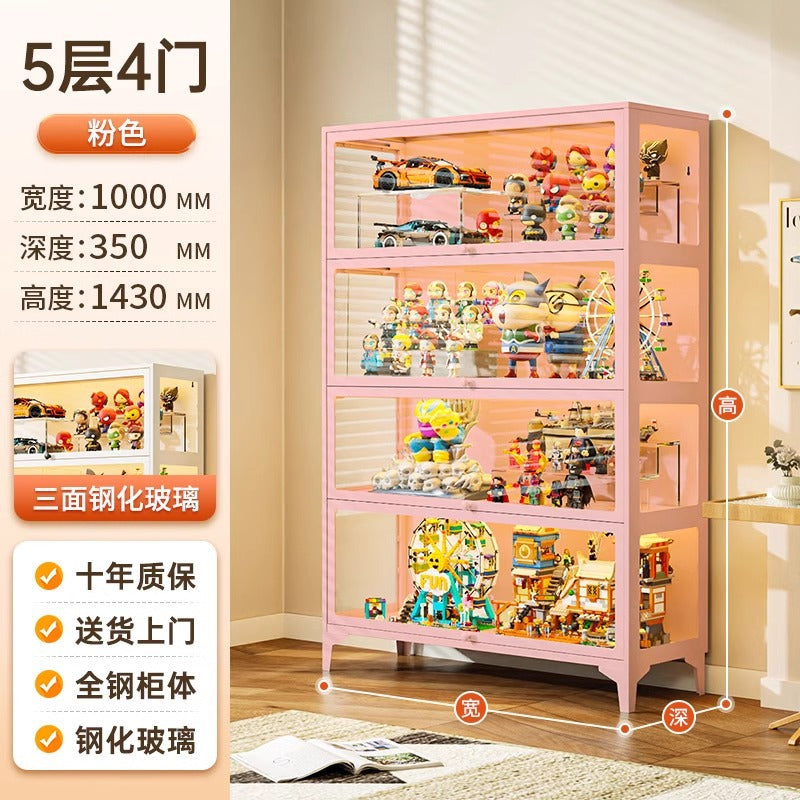 Glass display cabinet for figures, lego, home blind box models, display rack, storage, transparent display cabinet, dustproof storage