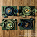 Japanese creative kiln-turned tableware ceramic suit restaurant for home model room stylish ceramic plate for one person to eat