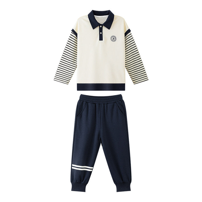 Boys' spring/autumn outfit set -  spring new arrival - baby boy sports polo set - stylish boy's clothing