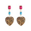 European and american cross-border retro hollow-out stud earrings - fashionable design with heart, round, and geometric shapes - elegant and unique earrings for women