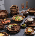Japanese ceramic dinnerware set - includes bowls, baking dishes, soup plates, steak plates - modern creative tableware for home and hotel use