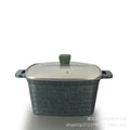 Personalized oem square for home non-stick pot soup pot die-cast aluminum pot high and deep ten-piece kitchen pot set stew pot