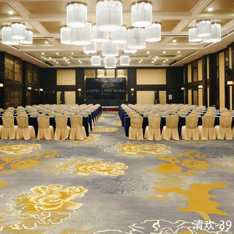 Custom carpets for hotel banquet halls, corridors, and aisles - fire-retardant, full-spread nylon printed carpets for restaurants and dining rooms