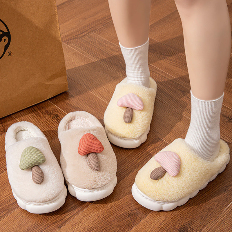 Cotton slippers home fashionheattechnew arrival indoor plaidstuffed cotton slippers winterfor homewinter mushroom slippers