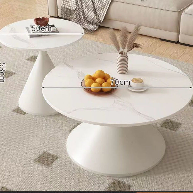 Cream style slate coffee table round living room for home small apartment b&b popular table modern normcore combination coffee table
