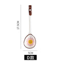 Japanese ceramic long-handled spoon - hand-painted cute creative cartoon dessert spoon - household ramen spoon - soup spoon