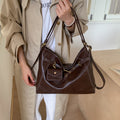 2025 korean style double shoulder crossbody multifunctional backpack women's new casual bag minimalist large capacity shoulder tote bag