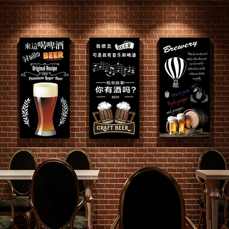 Bar wall decoration painting leisure bar pub box mural industrial style background wall beer KTV hanging painting