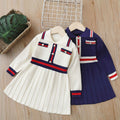 fall/winter new girls' dress, autumn children's sweater dress, stylish baby girl preppy princess dress