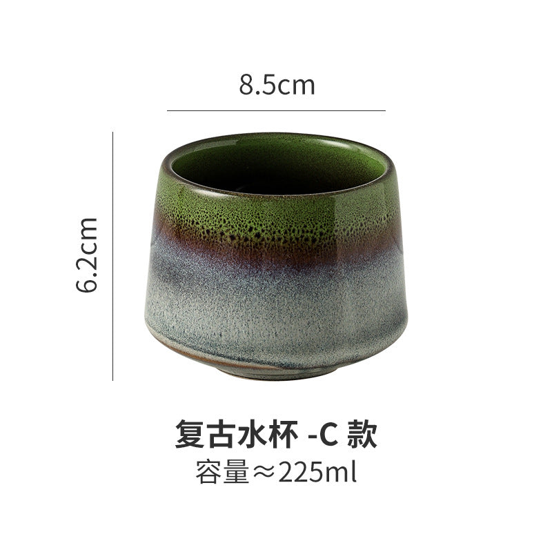 For home making tea and drinking water creative kiln retro ceramic cup various colors large office coffee cup