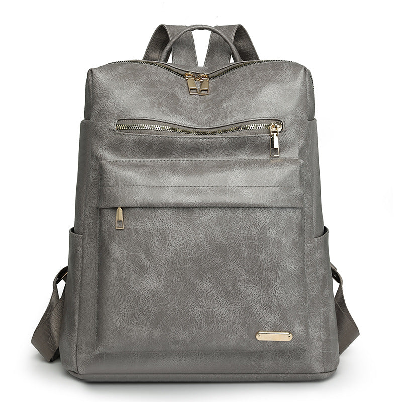 Cross-border trend 2025 new PU backpack women's large-capacity fashion simple commuter women's travel backpack wholesale