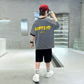 Boys' summer outfit set: new  styles for mid-to-large children - lightweight, sporty, cool, and trendy summer wear