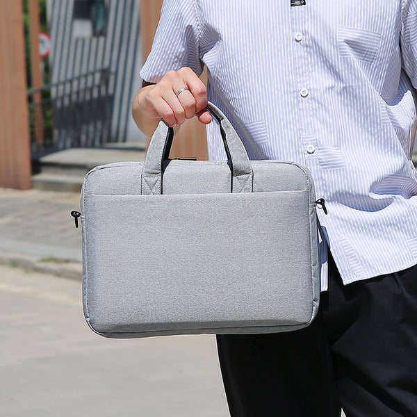 Solid color lightweight file bag New simple commuter business briefcase Men and women anti-splashing laptop bag