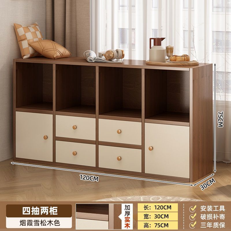Simple bookcase all-in-one cabinet wall-mounted storage sofa side cabinet living room partition storage multi-layer storage cabinet bedside