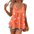 Amazon fashion new arrival women's small daisy printing  summer sleeveless casualloose suspender shirt