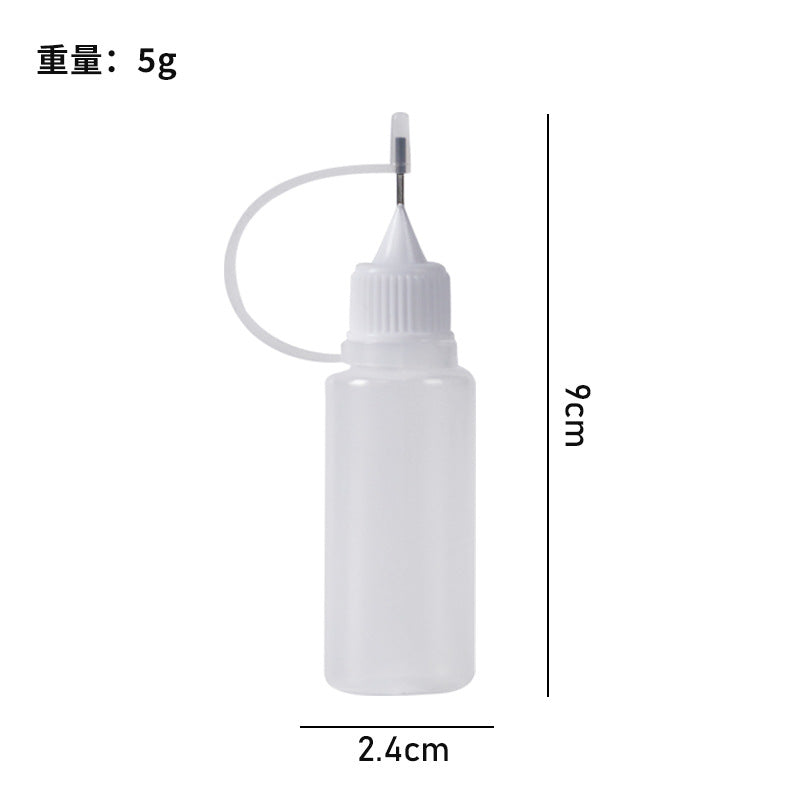 Dispensing bottle, needle bottle, pinhole bottle, tattoo pigment oil injection bottle, soft fat caulking glue bottle, squeezable pointed mouth bottle