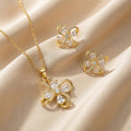 New arrivalfashion cross-border best selling copper inlaid zirconium flower necklace for women easiest for matchelegantfashion non-fading earrings clavicle chain