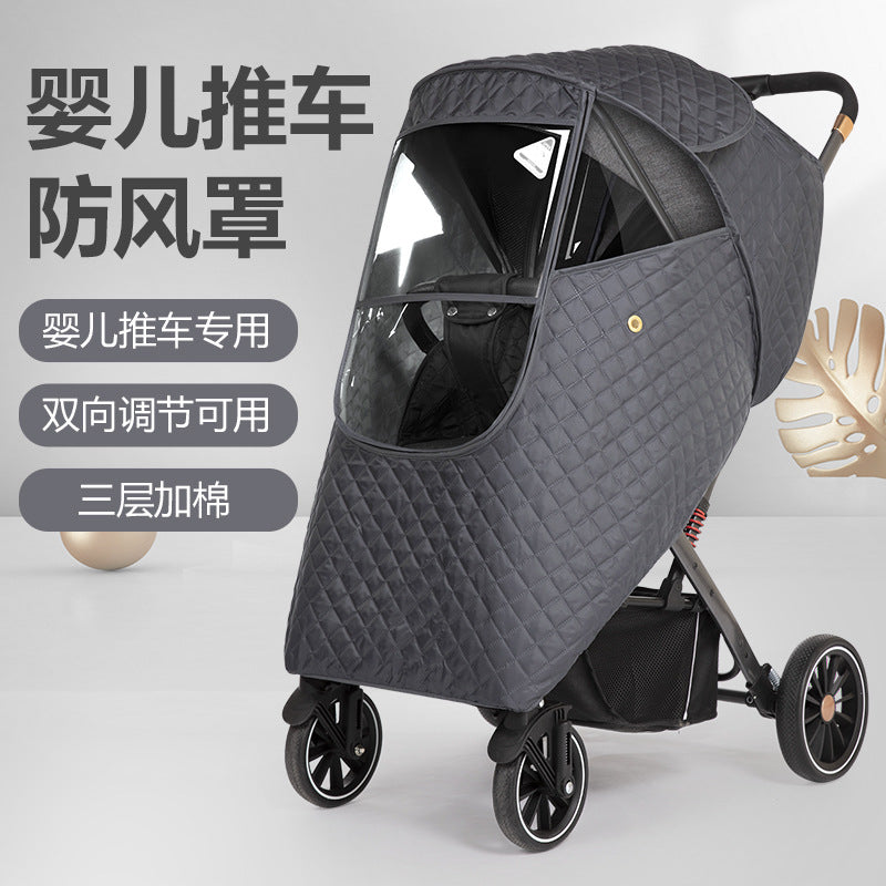 Thickenedheattech windshield stroller rain cover baby stroller umbrella stroller rain cover kids car neutral windshield