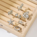 Wholesale 18k gold ring sets - european & american cross-border jewelry, women's ocean-inspired, unique, statement stackable rings with designer flair
