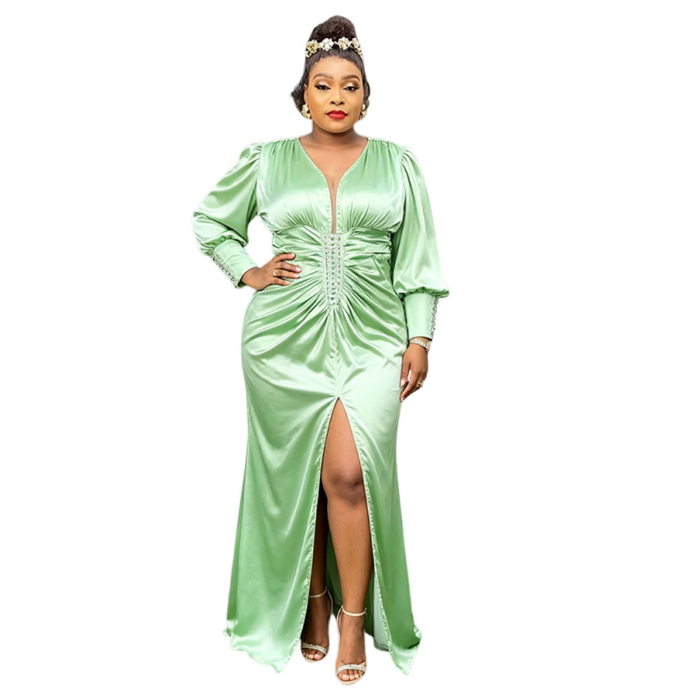 Aliexpress  elegance long skirt fashionwinternew arrival cross-border african women's clothing plus sizedress