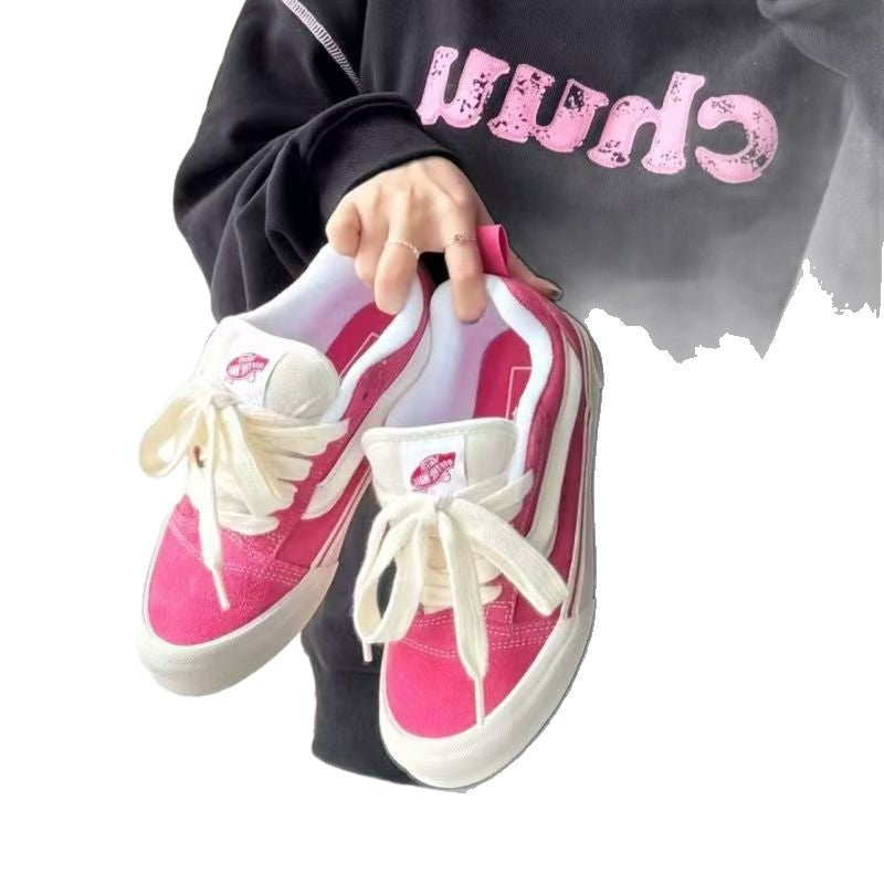 2025 Spring/Summer Scotland Striped Black Chubby Bread Shoes Low Heel Retro Versatile Ethnic Style Casual Board Shoes