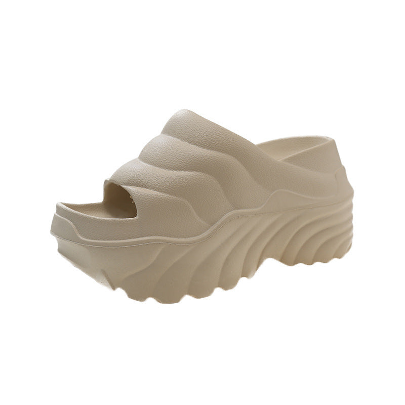2025 new eva high heel slippers, fashionable chunky sole trendy slippers, 10cm women's slippers for outdoor wear, in-stock ins style