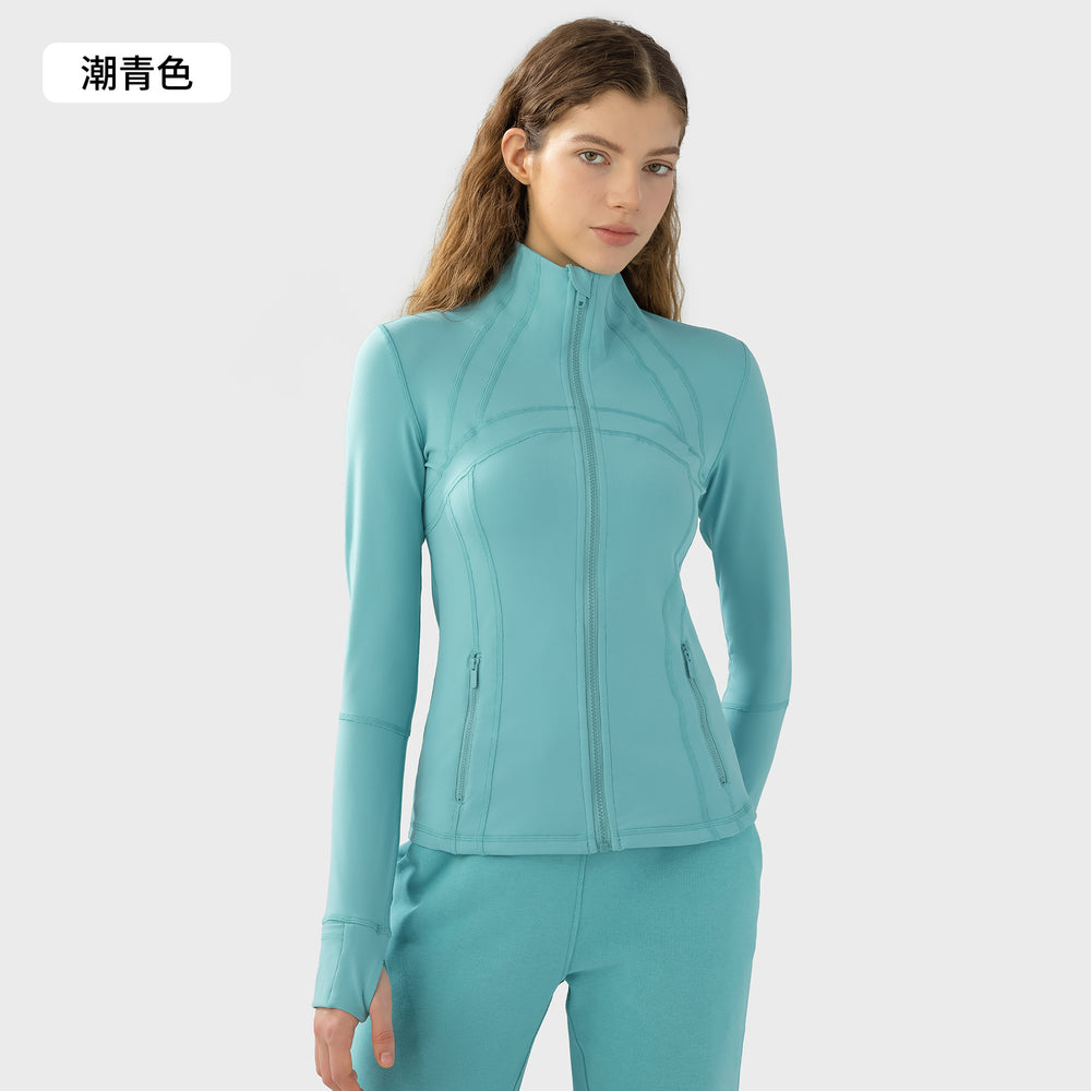 Fall and winternew arrival yoga sports outwear women's elastic zipper running fitness yoga long sleevestopsjacketz18031
