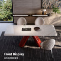 Kari ice jade natural marble dining table italian light luxury large flat villa royal white jade luxury home dining table