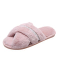 Exportplus size pearl fur slippers for women outwearfashion cross-border new arrivalflats home indoor cross cotton slippers for women