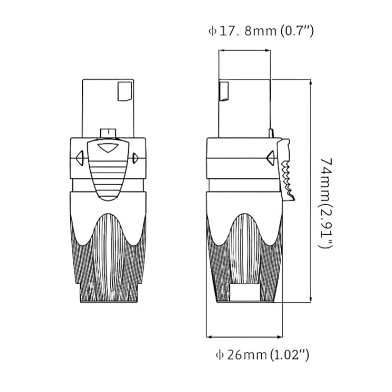 NL4FC audio speaker connector, four-core professional speaker plug, power amplifier, speaker cable, audio box cable, Kanon connector.