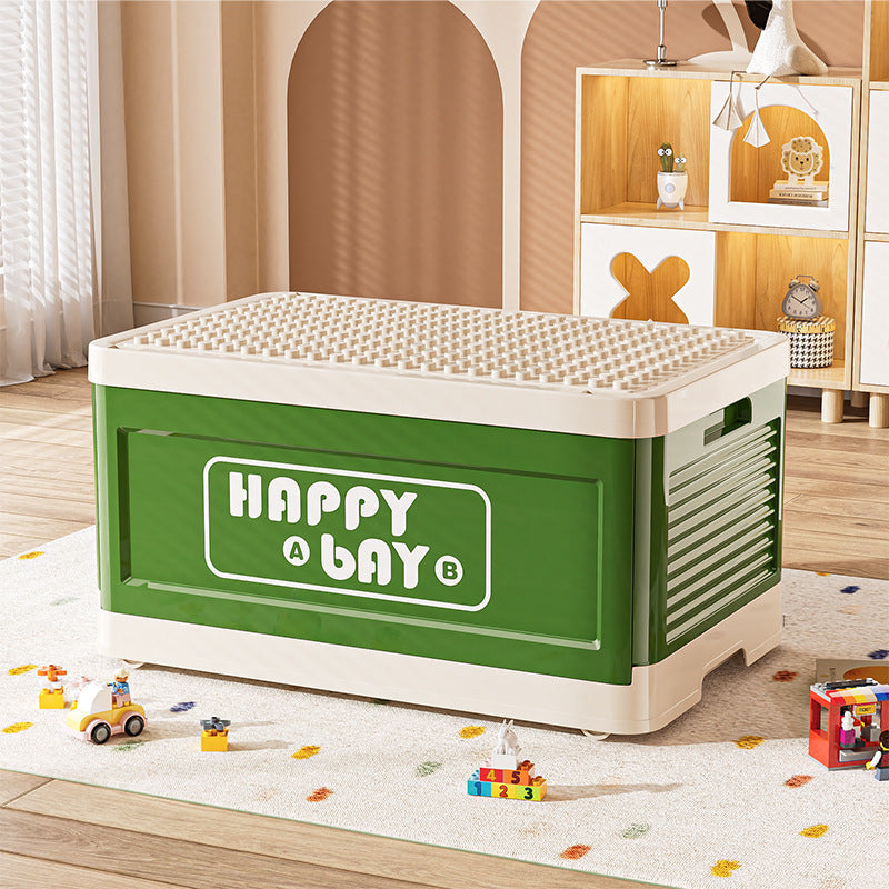 Large capacity storage box Lego building block box with lid dustproof classification storage box with wheel foldable toy storage box