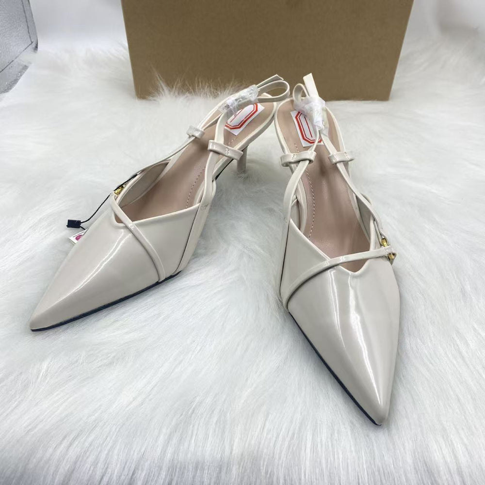 Za high heels for women spring summer 2025 new arrival baotou fashion sandals stiletto belt buckle pointed toe back hollow flats