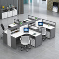Saint li office desk partition - modern minimalist workstation for 4/6 people - ideal for finance offices - desk and chair combination