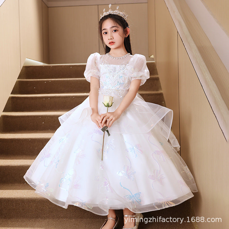 ready-to-ship girls' dresses,  new elegant wedding flower girl princess dresses, children's princess dresses for piano recitals