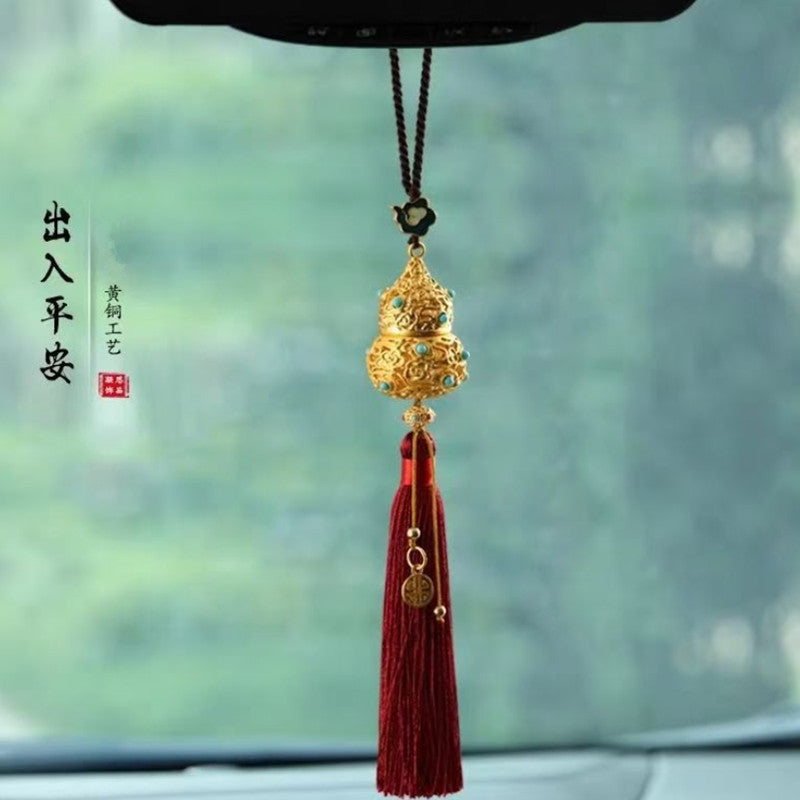 Car pendant car pendant retrocut out gourd car interior decoration car hanging ping an double tassel chinese style pendant