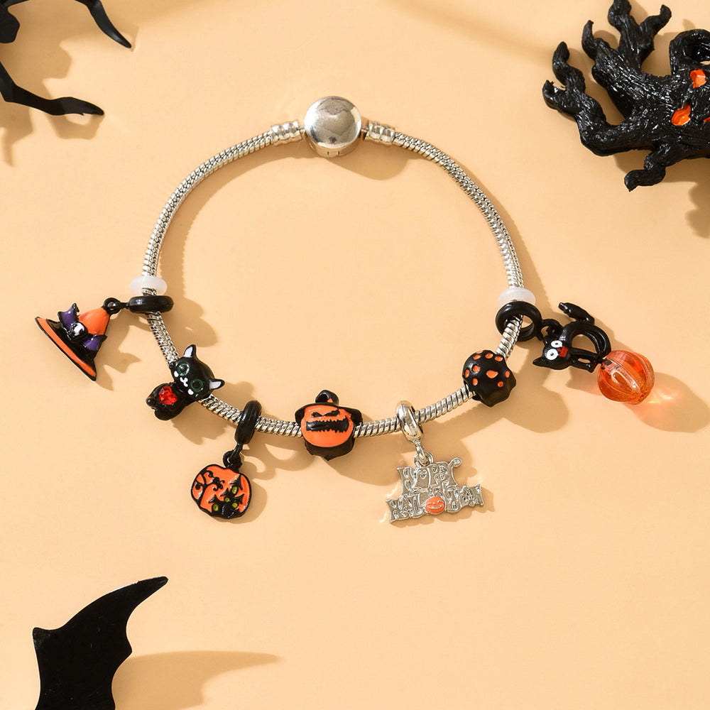 Halloween bracelet wholesale fashion cross-border jewelry women's niche style high-end cold metal ghost pumpkin bracelet