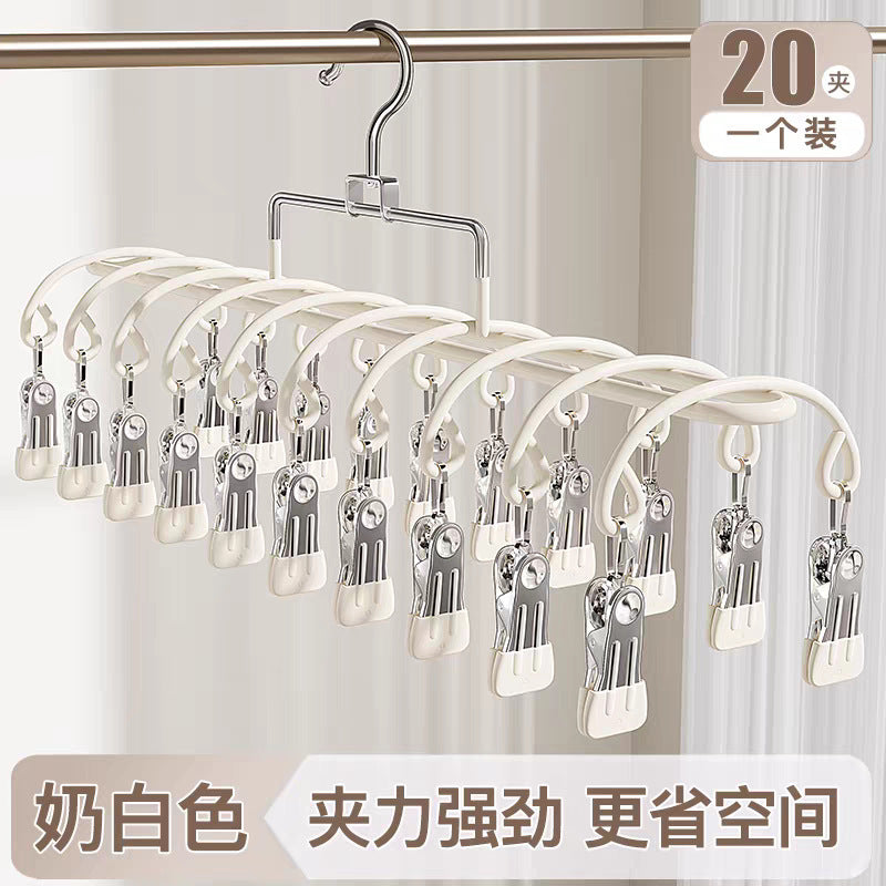 Sock drying rack with clip stainless steel for home balcony dormitory drying intimates underwear handy gadget windproof baby sock clip