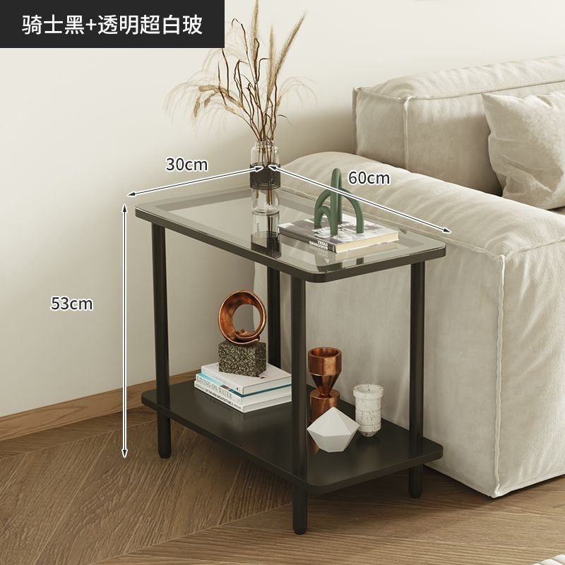 Movable small side table with slit storage rack, accessible luxury simple corner table, small table, sofa side coffee table, for home tea table
