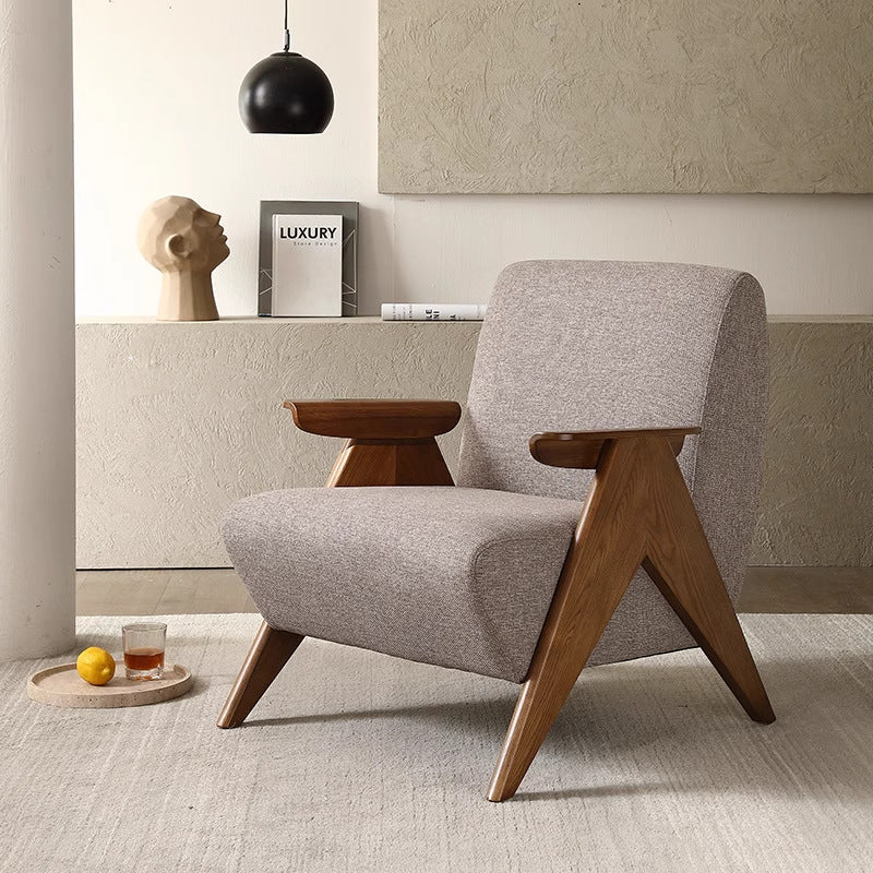 Richard chair - single seater sofa chair, french retro style, solid wood, small apartment living room, designer leisure chair