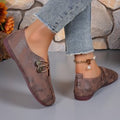 export  summer soft leather flat loafers women's round toe slip-on plus size comfortable and versatile shoes