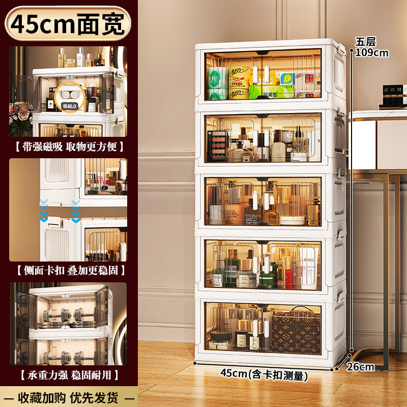 33-75 Plastic cosmetics cabinet storage storage box, folding transparent storage cabinet finishing multi-layer, starting from one piece for approval