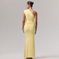 Amazon us & europe women's clothing  summer new fashion solid color elegant one-shoulder sexy slim-fit dress wholesale