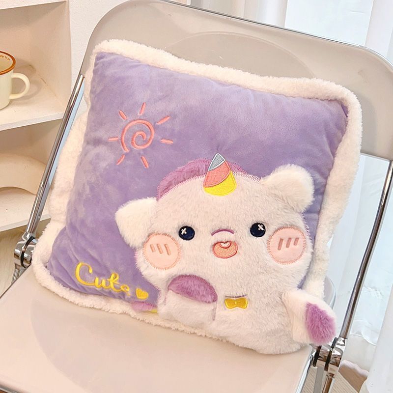 High-style throw pillow blanket, a 2-in-1 comforter, dual-purpose cushion, perfect for car rides, office use, or a quick nap under the ac