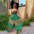 Y9336 2025 cross-border summer new arrivals: european and american style sexy leopard print backless dress - spaghetti strap maxi dress