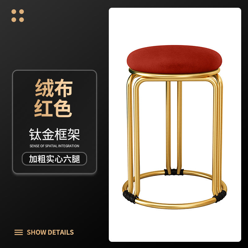 Round stool for home modern casual dining table high stool plastic stackable chair accessible luxury dining chair spare small round stool
