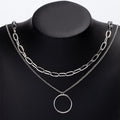 Wholesale women's necklace accessories - european & american style, autumn/winter sweater chains, unique silver-plated circle & chunky chain layering necklaces, choker necklaces