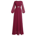 fashionelegantwork clothinghigh waistslimming look african plus size women's clothingloosepure colordress comes with belt