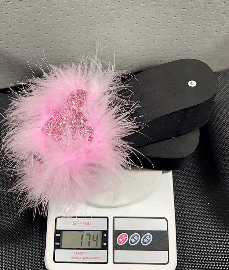 2024 new heart-shaped women's plush height-increasing slippers: stylish, trendy, elegant, versatile, comfortable, and premium