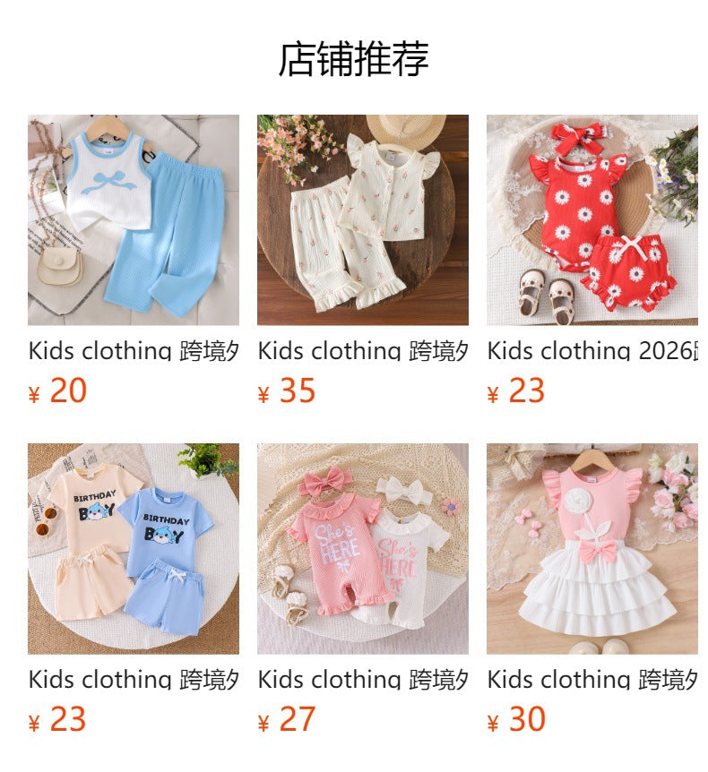 Kids clothing cross-border exportfall and winternew arrival children's blue vest + pants baby children's clothing