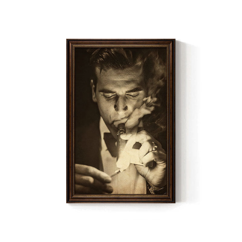 Churchill cigar bar decorative painting American celebrity retro bar club KTV box hanging painting tobacco and alcohol shop mural